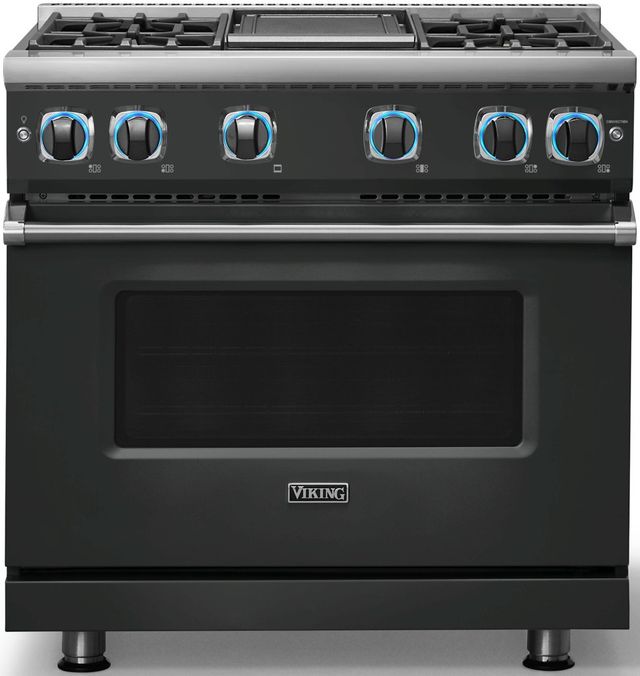Viking® 7 Series 36" Antique Bronze Pro Style Natural Gas Range with Griddle-3