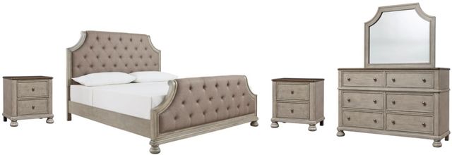 Benchcraft® Falkhurst 5-Piece Gray California King Panel Bed Set-0