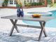 Signature Design by Ashley® Half Moon Beach Gray Aluminum Outdoor Dining Table-1