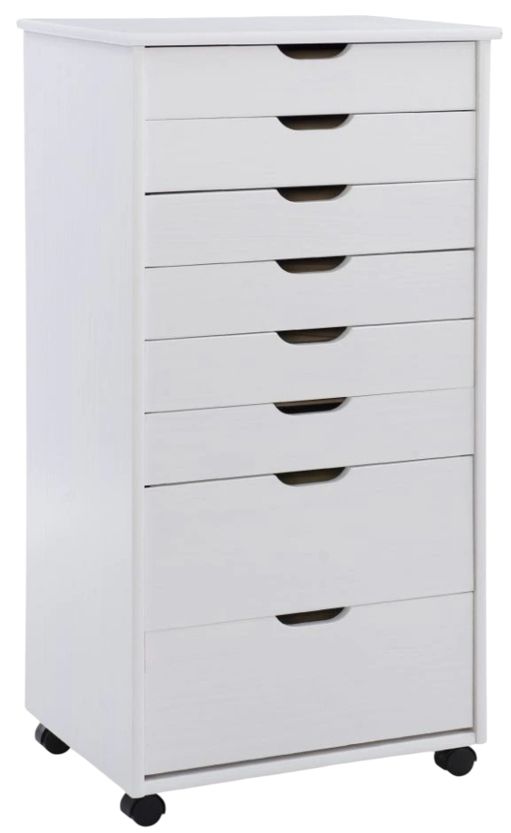 Linon Rudy White Rolling Storage Cart-0