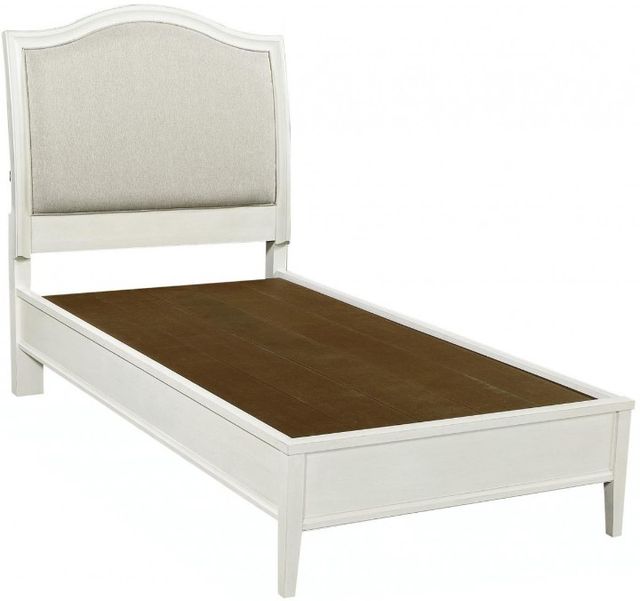 aspenhome® Charlotte White Upholstered Low Profile Twin Panel Bed-1