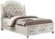ACME Furniture Jaqueline Antique White/Gray Queen Upholstered Storage Panel Bed-0
