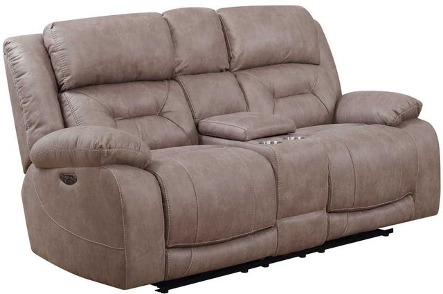 Steve Silver Co. Aria Desert Sand Power Reclining Loveseat with Console-0