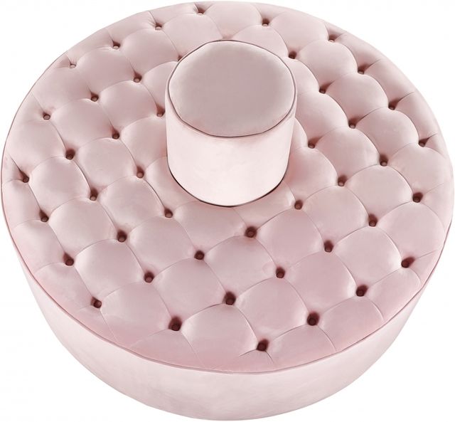Meridian Furniture Banquet Pink Velvet Roundabout-1