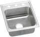 Elkay Lustertone® Classic Lustrous Satin Stainless Steel 17" x 22" x 6.5" 3-Hole Single Bowl Drop-in ADA Sink with Quick-Clip-0