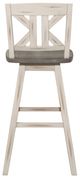 Homelegance® Amsonia Distressed Gray/White Sand Swivel Pub Height Chair with Divided X-Back-3