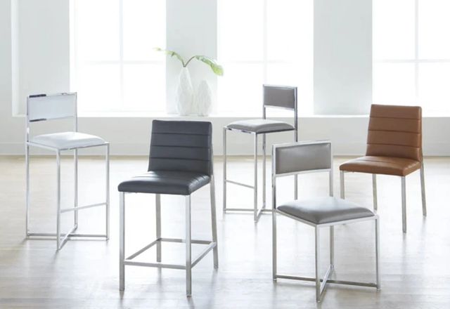 Modus Furniture Amalfi Chrome/White X-Base Bar Stool-1