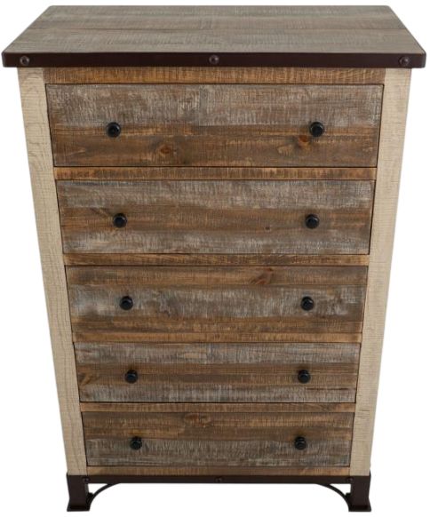 International Furniture Direct Antique Brown Chest-3