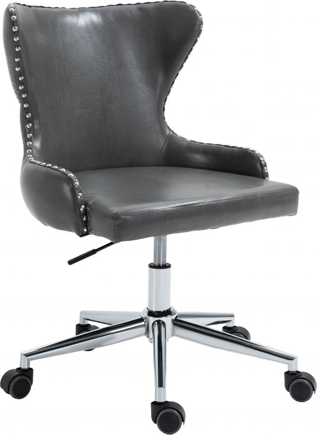 Meridian Furniture Hendrix Grey Faux Leather Office Chair-0