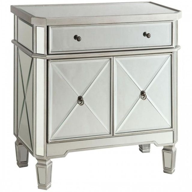 Coaster® Aconitum Clear Mirror 2-Door Wine Cabinet-0
