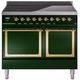 Ilve® Nostalgie II Noblesse 40'' Emerald Green Pro Style Induction Range with Brass Trim-0