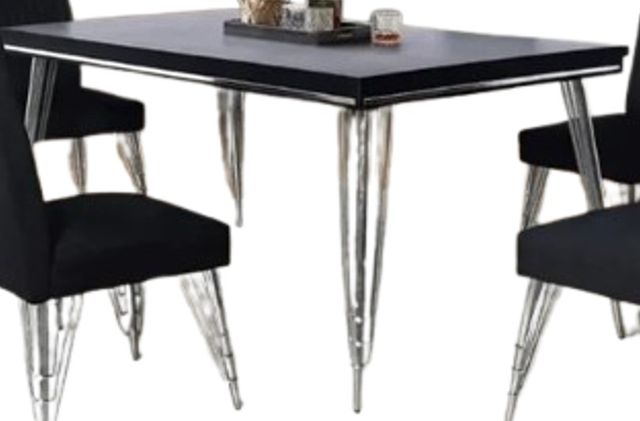 New Classic® Home Furnishings Ava 5-Piece Black/Chrome Dining Set-2
