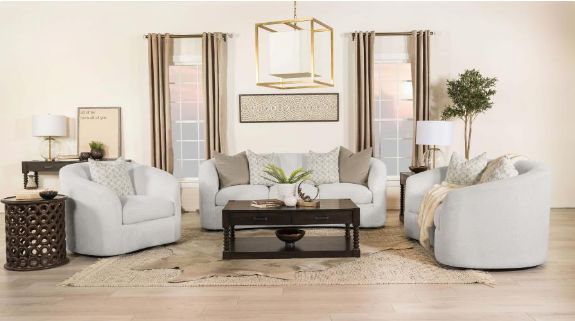 Coaster® Rainn 3-Piece Latte Boucle Upholstered Sloped Arm Seating Set-0