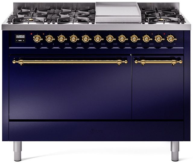 Ilve® Nostalgie II Series 48" Midnight Blue Pro Style Dual Fuel Range-0