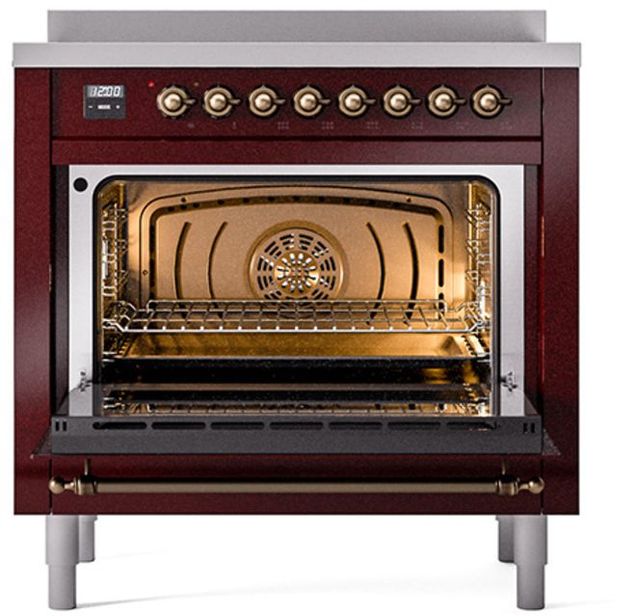 Ilve® Nostalgie II Series 36" Burgundy Pro Style Induction Range-2
