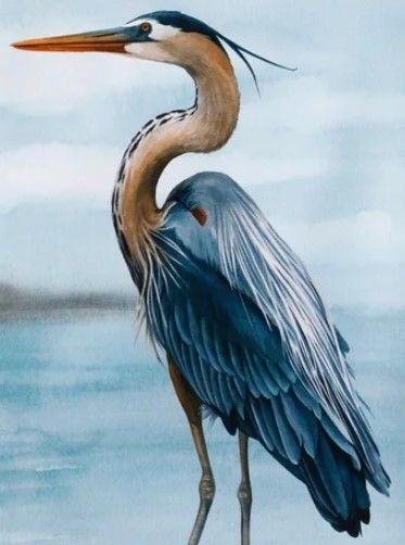Stylecraft Back Bay Heron II Beige/Blue/Brown/White Wall Art-1