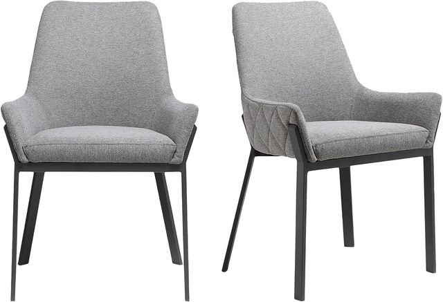 Moe's Home Collection Lloyd 2-Piece Dark Grey Dining Arm Chair Set-3