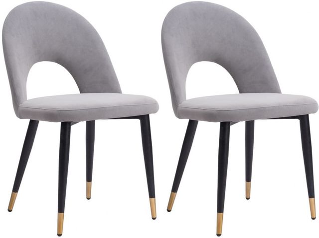 Zuo® Modern Menlo Black/Gold/Gray Dining Side Chair Set-0
