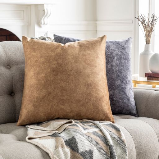 Surya Collins Camel 20"x20" Toss Pillow with Down Insert-4