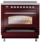 Ilve® Nostalgie II Series 36" Burgundy Pro Style Induction Range-2