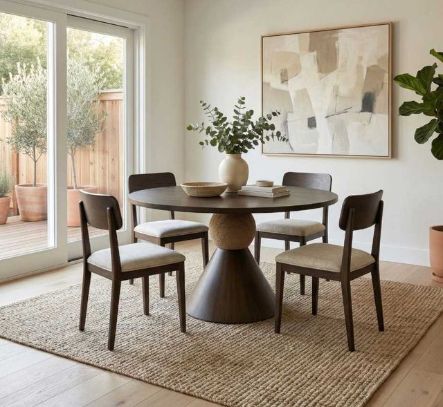 Liberty Furniture Briarcrest 5-Piece Dark Smoke/Taupe Optional Pedestal Dining Table Set-1