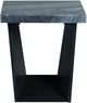 Elements International Beckley Ebony End Table with Dark Marble Top-1