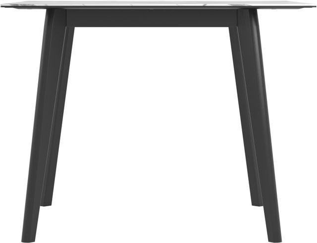 Coaster® Bayhill Faux Marble Top End Table with Black Metal Tapered Legs -1