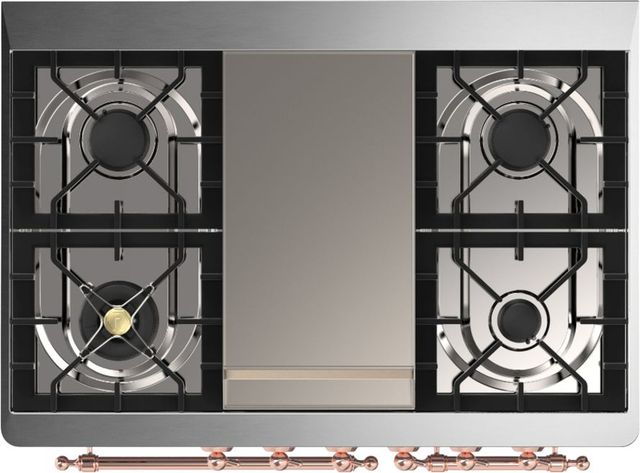 Ilve® Majestic III 40" Custom Pro Style Dual Fuel Natural Gas Range with Solid Door and Copper Trim-1