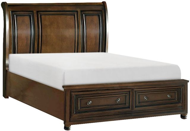 Homelegance® Cumberland Brown Cherry Queen Storage Sleigh Platform Bed-0