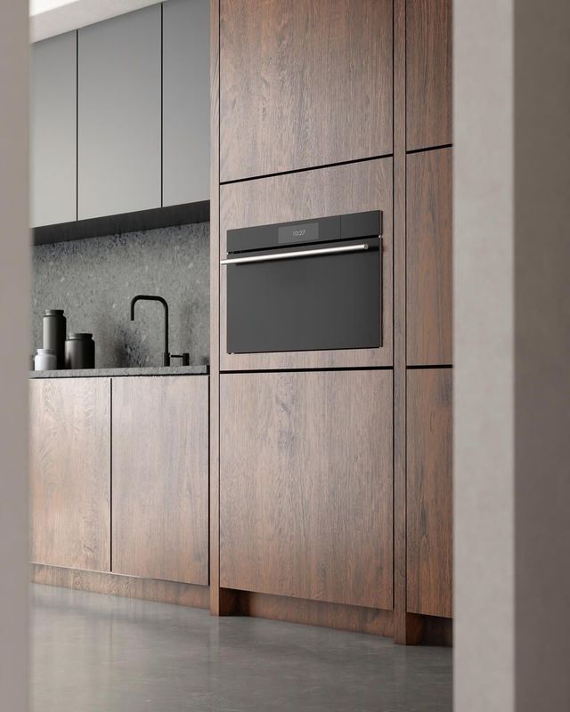 Wolf® M Series Contemporary 30" Black Single Electric Wall Oven-3