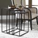Uttermost® Coreene 3-Piece Antique Bronze Nesting Table Set with Aged Black Base-1