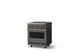 Viking® 5 Series 30" Damascus Gray Pro Style Electric Range with Brushed Brass Trim-2