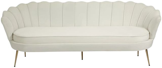 Meridian Furniture Gardenia Cream Velvet Sofa-1