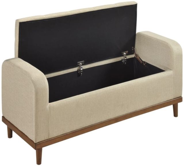 Homelegance® Brigitte Light Brown Lift Top Storage Bench-3