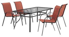 Furniture of America® Pierro 5-Piece Red Glass/Metal Outdoor Dining Set