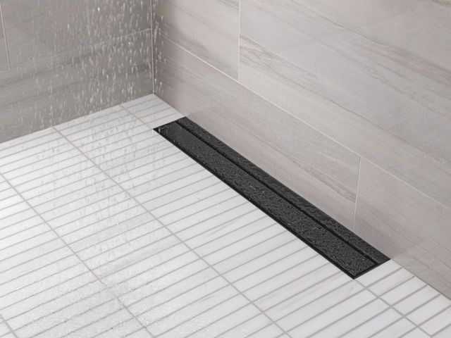 Delta Matte Black 24" Reversible Linear Shower Drain Trim-2