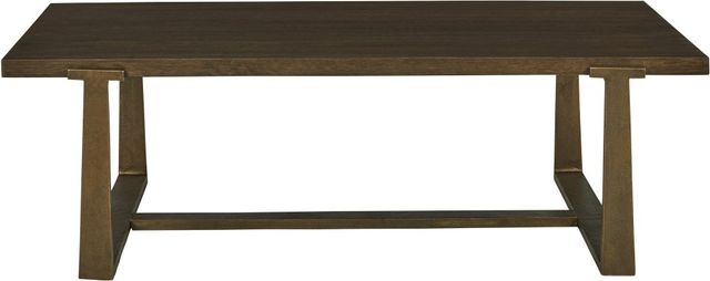 Signature Design by Ashley® Balintmore Warm Brown Coffee Table with Antique Gold Base-1