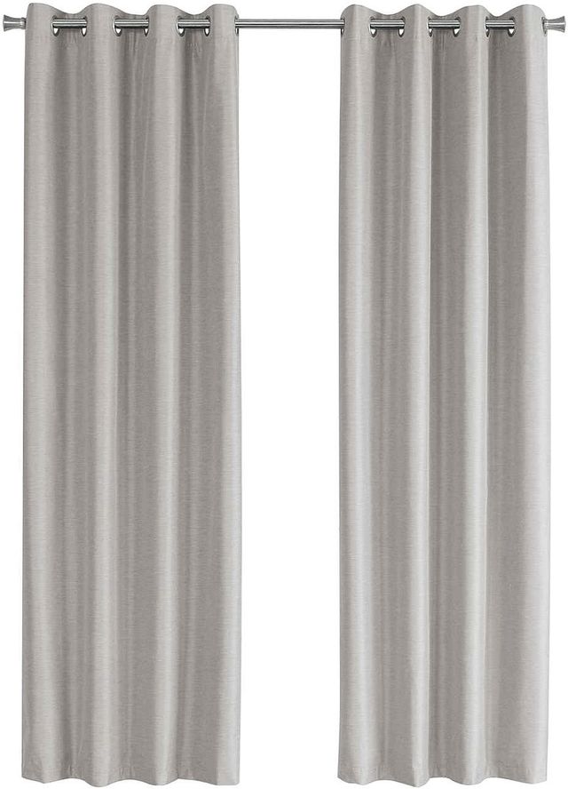 Monarch Specialties Inc. 2-Piece Silver 52" x 95" Solid Blackout Curtain Panel Set-0