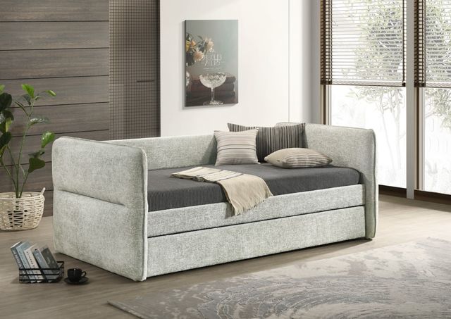 Crown Mark Philipa Light Gray Upholstered Daybed-1