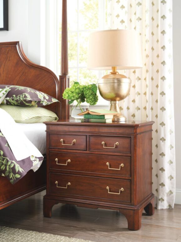 American Drew® Addison Andover Cherry/Walnut 4-Drawer Nightstand-1