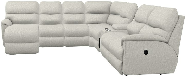 LA La-Z-Boy® Trouper 7-Piece Dove Reclining Sectional
