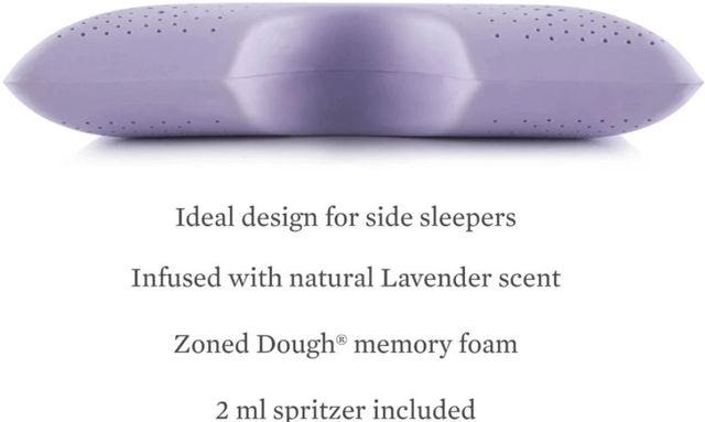 Malouf® Z® Shoulder Zoned Dough® Lavender Memory Foam Queen Pillow-4
