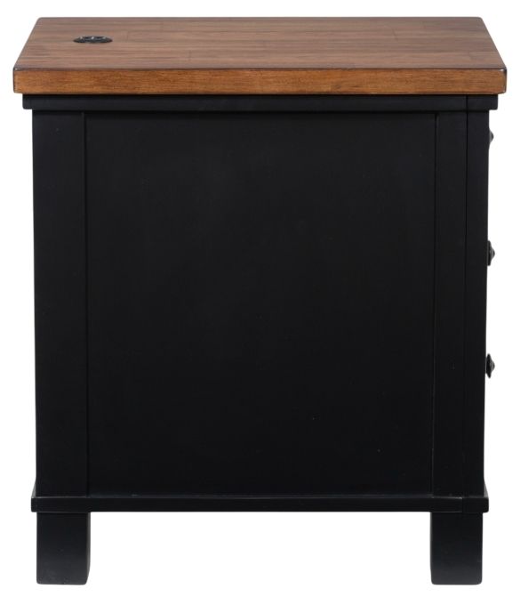 Signature Design by Ashley® Wildenauer Brown Side Table with Black Base-2