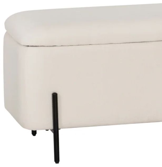 Powell® Mavis Cream Upholstered Storage Bench-1