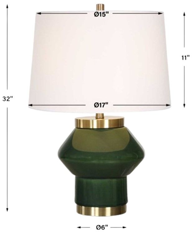 Uttermost® Tayson Antique Brass/Jade Green Table Lamp-2