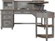 aspenhome® Caraway Aged Slate Pedestal Desk and Return-2