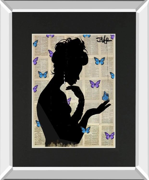 Classy Art Blue Butterflight By Loui Jover Mirror Framed Wall Art-4
