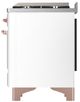 Ilve® Majestic III 48" White Pro Style Dual Fuel Natural Gas Range with Solid Door and Copper Trim-4