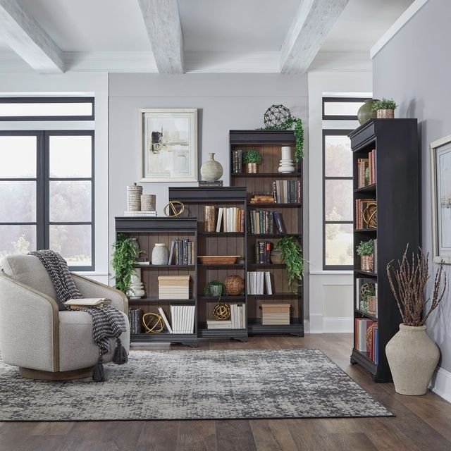 Liberty Furniture Meritage 4-Piece Aged Charcoal/Caramel Bookcase-1