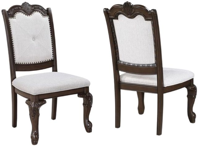 Crown Mark Kiera Coffee Brown Upholstered Dining Side Chair-3
